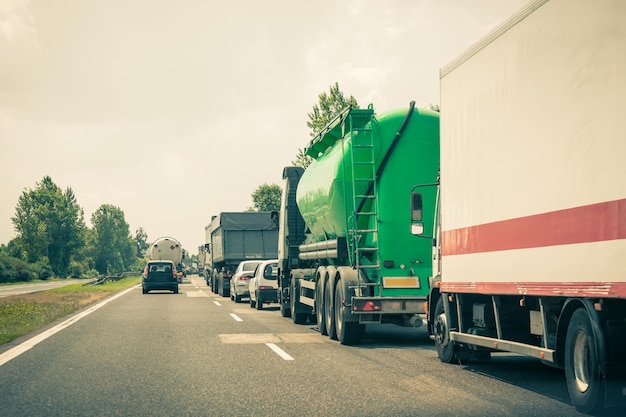 Traffic jam on highway