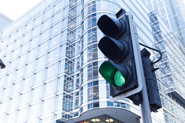 Traffic light in London city