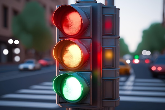 A traffic light with the green and yellow lights on