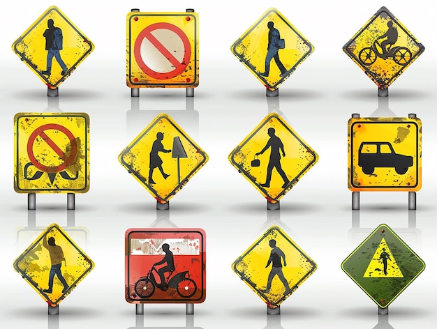 Photo traffic signs on road