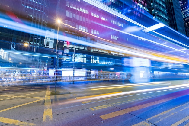 Traffic trail in Hong Kong