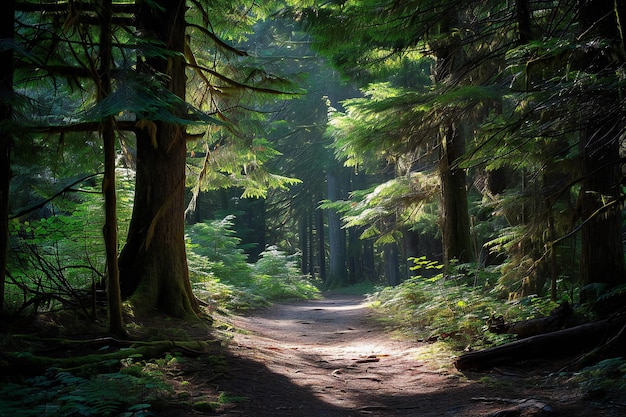 Trail in Redwood National Park in California United States