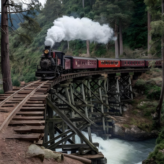 Photo a train going over a bridge with the word brunel on it