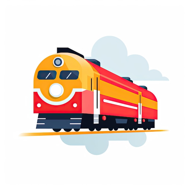 Train isolated on white background Vector illustration in flat cartoon style