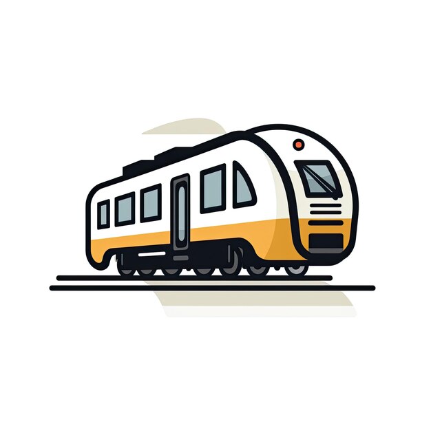 Train isolated on white background Vector illustration in flat cartoon style