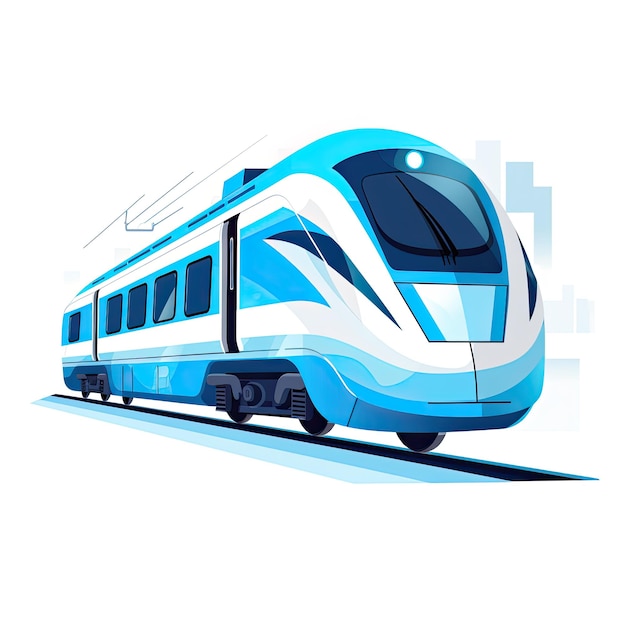 Train isolated on white background Vector illustration in flat cartoon style