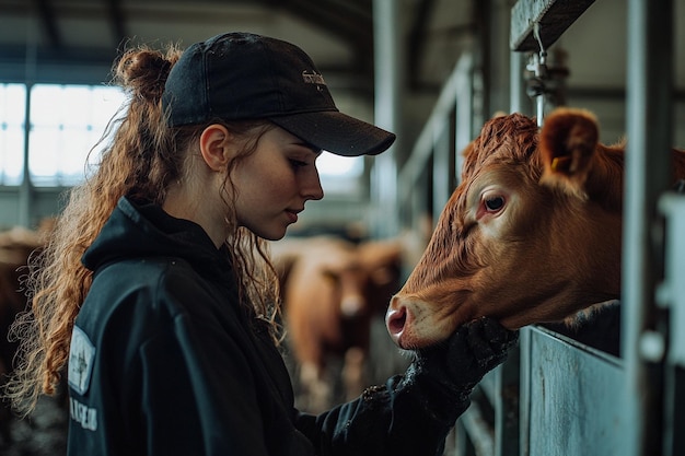 Photo train staff on animal feeding techniques ar generative ai