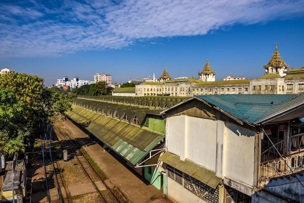 Train station in Yangon Myanmar