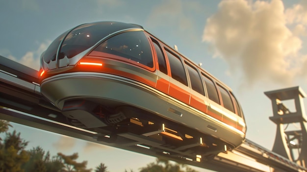 a train that is on a bridge with the sun shining through the clouds