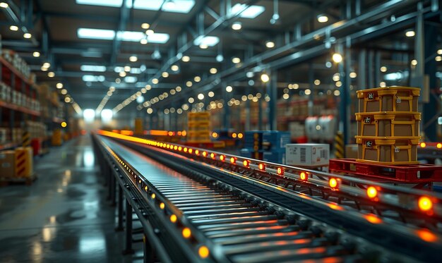 Photo a train track with a red train on it and a red light on the top