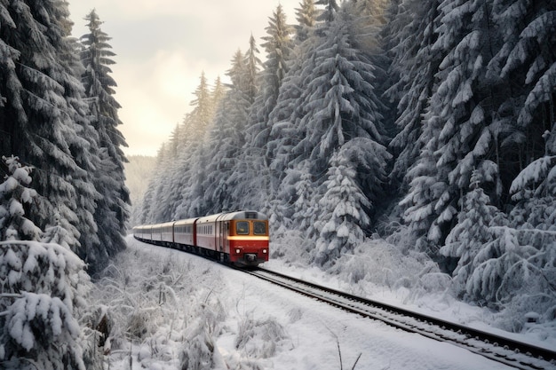 Photo train vehicle railway winter