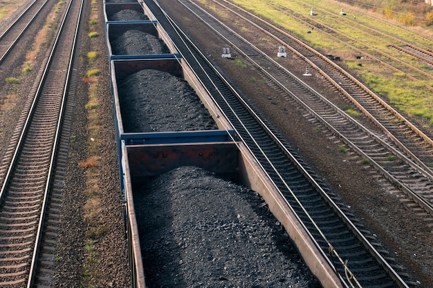 The train of wagons with coal