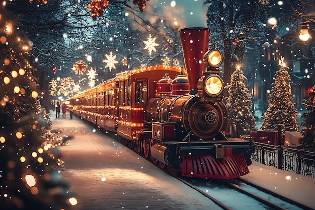 a train with lights on the front and the lights on the front