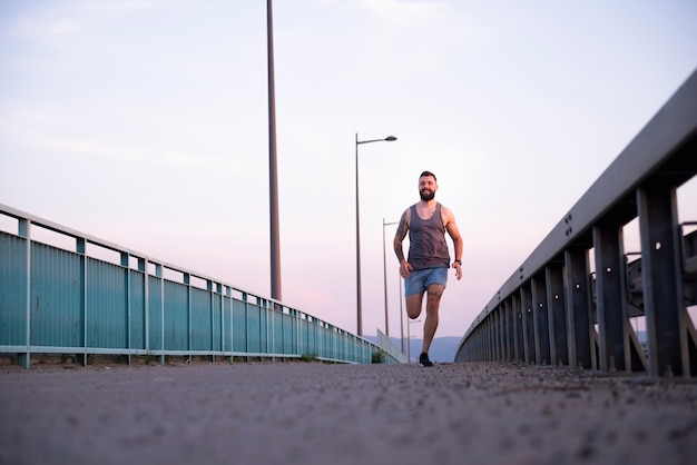 Training outside during a beautiful spring morning