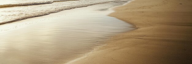 Photo tranquil beach scene with gentle waves and sandy shore a peaceful image of the ocean receding