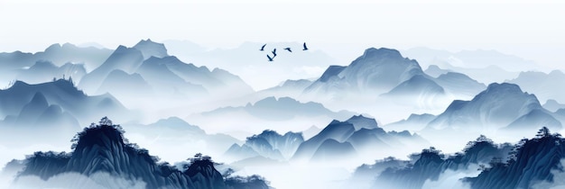 Photo tranquil blue mountain landscape