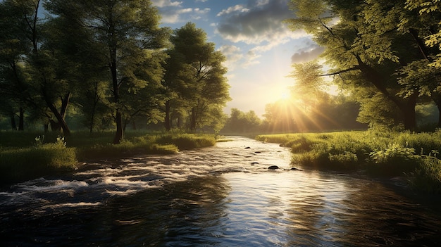 Tranquil Clear Lake Landscape