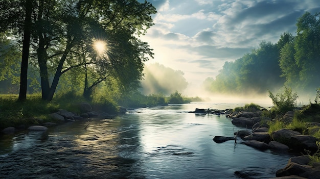 Tranquil Clear Lake Landscape