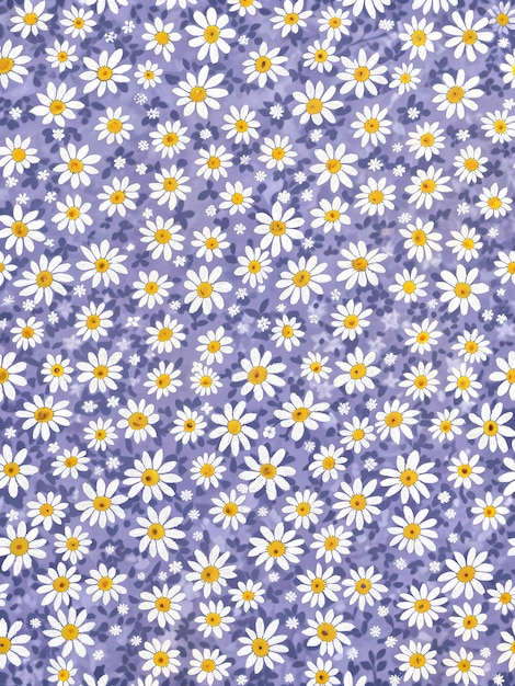 Photo tranquil daisy and lavender floral pattern ideal for home decor textile design and stationery