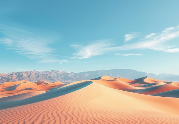 A tranquil desert landscape with rolling sand dunes under a clear expansive sky The vast open space conveys a sense of solitude and reflection perfect for text about personal goals and dreams