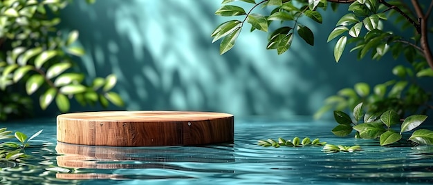 Tranquil Forest Serenity with Floating Wooden Platform