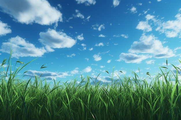 Tranquil Grass and Sky