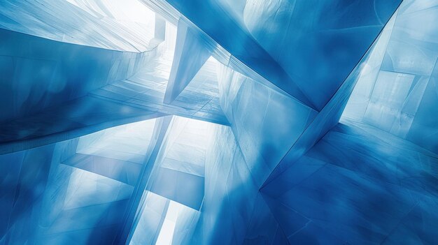 Photo tranquil harmonies ethereal blue geometric patterns with soft light glow