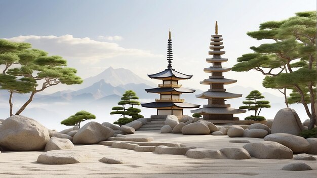 Tranquil Harmony Zen Garden with a Traditional Touch