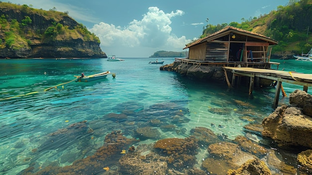 Tranquil Island Getaway Wooden Hut by Turquoise Waters