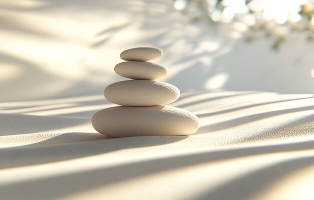 Photo tranquil japanese zen garden with stone path and raked sand patterns and peaceful landscaping