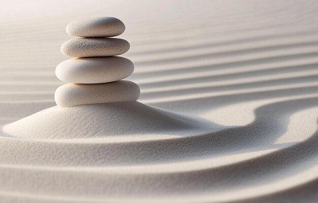 Photo tranquil japanese zen garden with stone path and raked sand patterns and peaceful landscaping