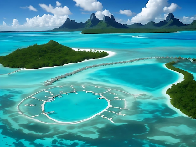 A tranquil lagoon in Bora Bora French