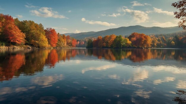 A Tranquil Lake Mirroring the Serene Beauty of its Surroundings