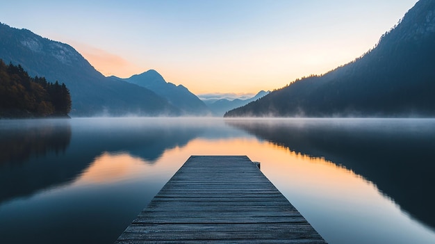 Photo tranquil lake at sunrise