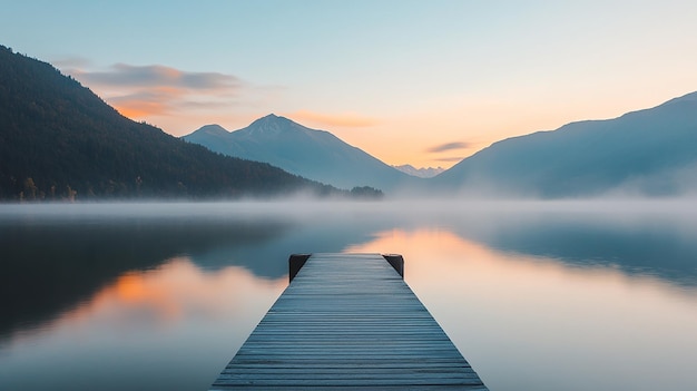 Tranquil Lake at Sunrise