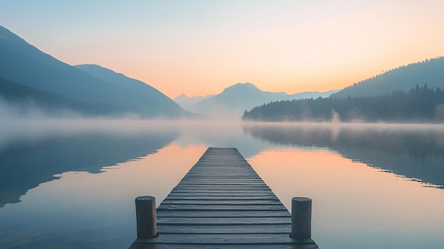 Tranquil Lake at Sunrise