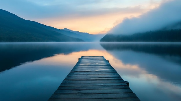 Tranquil Lake at Sunrise