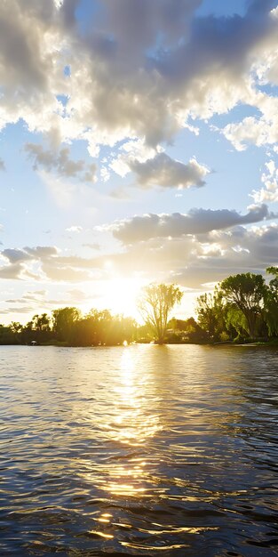 Tranquil Lake Sunset