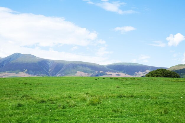 Tranquil landscape of hills and mountains in England