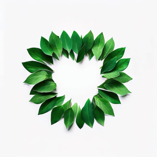 Tranquil Leaves A Heart of Green Serenity Generative AI