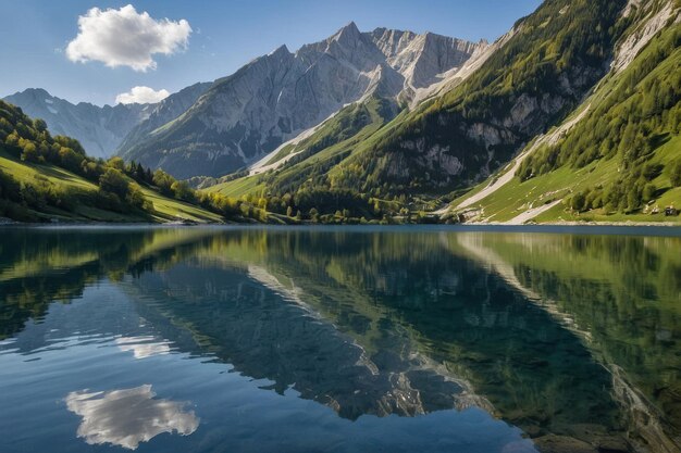 Tranquil Mountain Lake Reflection