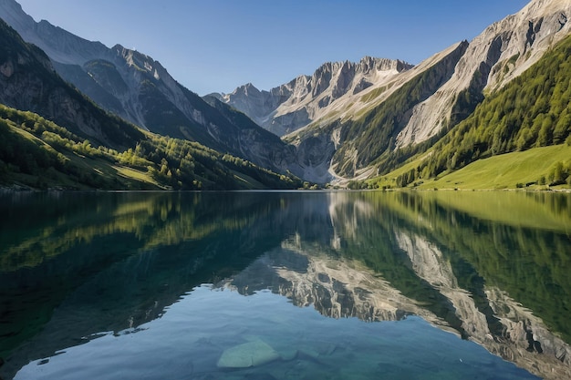 Tranquil Mountain Lake Reflection