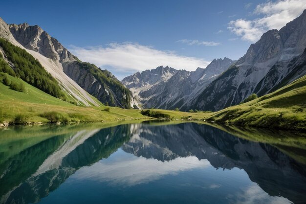 Tranquil Mountain Lake Reflection