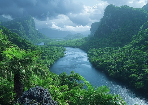 Tranquil Mountain Lake with SnowCapped Peaks