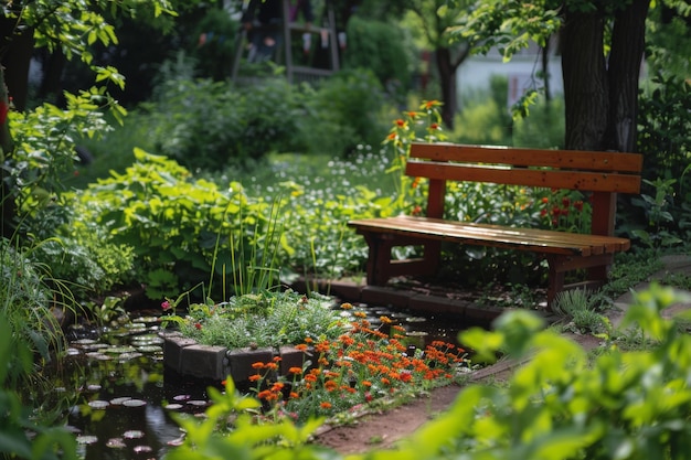 Tranquil Oasis in Community Garden