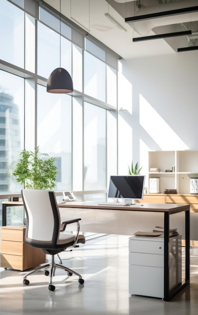 Tranquil Office Environment with Serene Ambiance