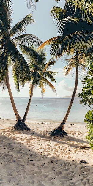 Tranquil Palm Tree Sunset