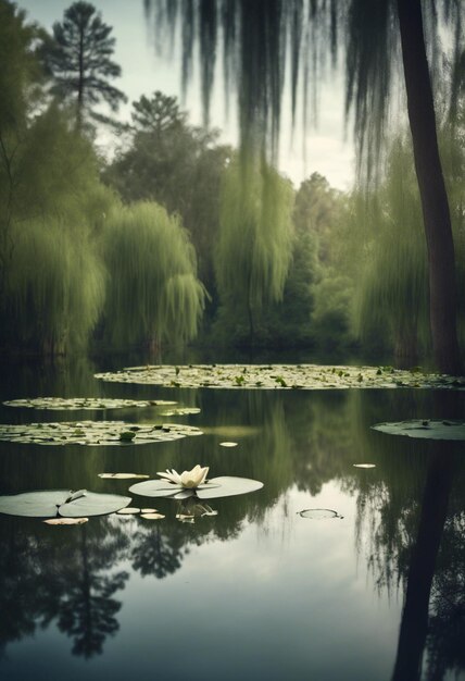 Photo tranquil pond