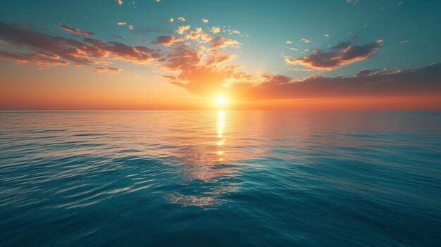 A tranquil seascape with a setting sun evoking the calmness of loves embrace