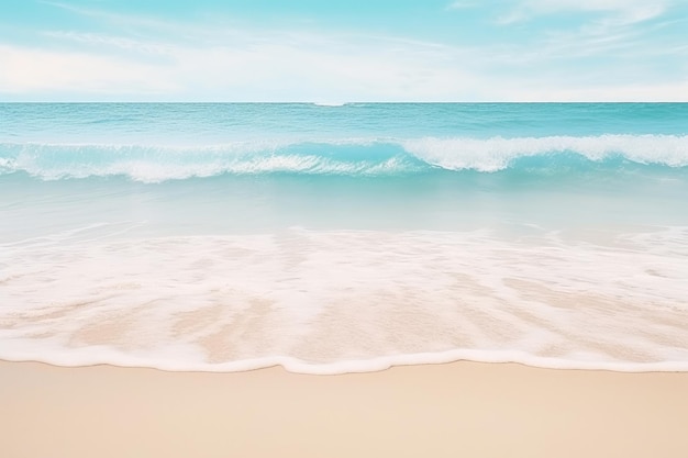 Tranquil Shoreline Pristine Beach and CrystalBlue Waters Generative AI